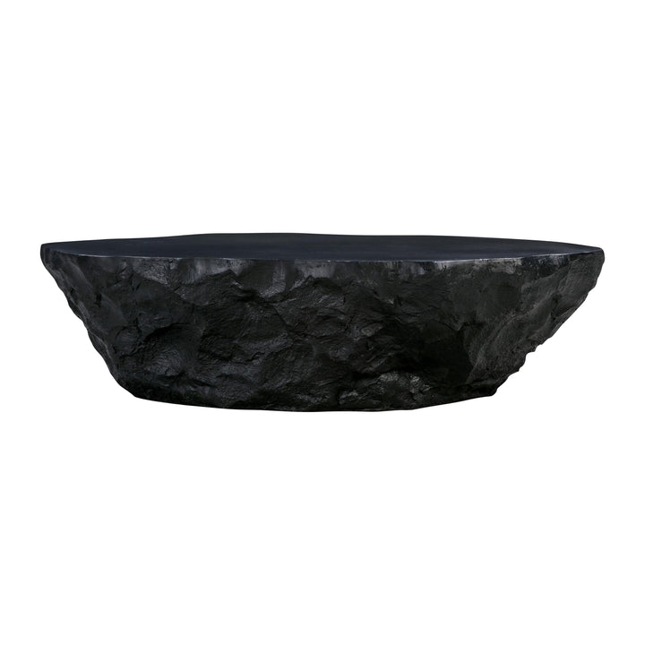TOV Furniture Crag Black Concrete Coffee Table OUTDOOR COFFEE TABLES