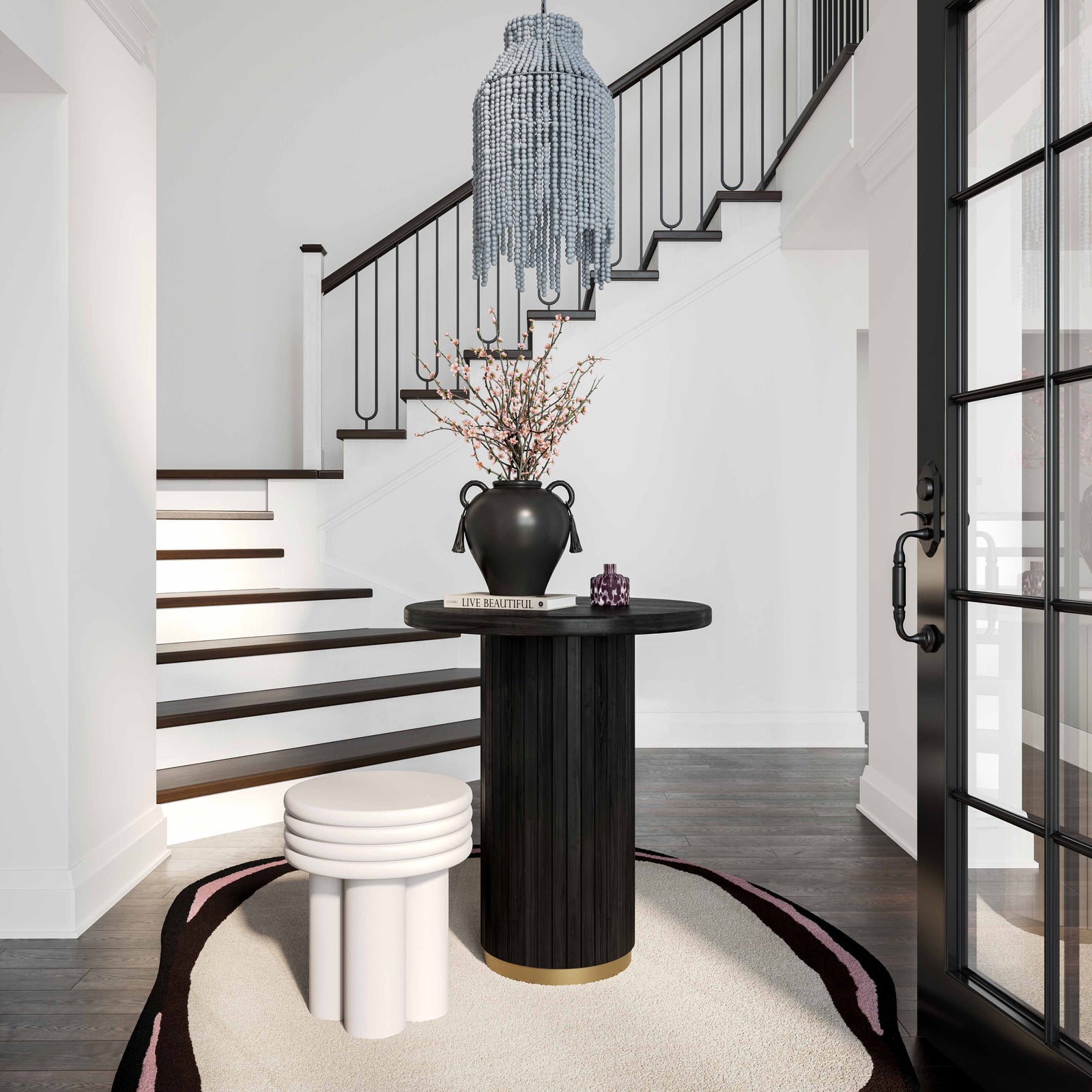 TOV Furniture Chelsea Black Oak Entry Table CONSOLE TABLES