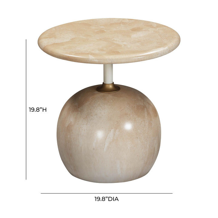 TOV Furniture Mire Rose Faux Marble Side Table ACCENT TABLES