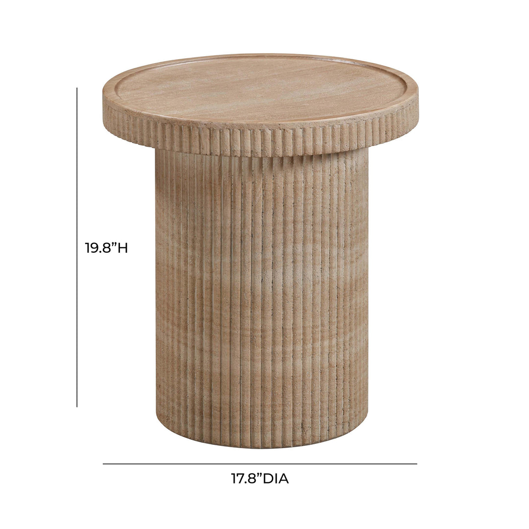 TOV Furniture Darcy Faux Travertine Concrete Side Table OUTDOOR ACCENT TABLES