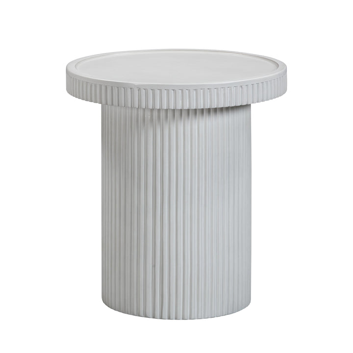 TOV Furniture Darcy White Concrete Side Table OUTDOOR ACCENT TABLES