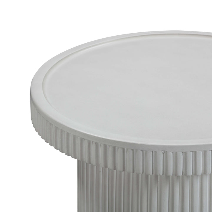 TOV Furniture Darcy White Concrete Side Table OUTDOOR ACCENT TABLES