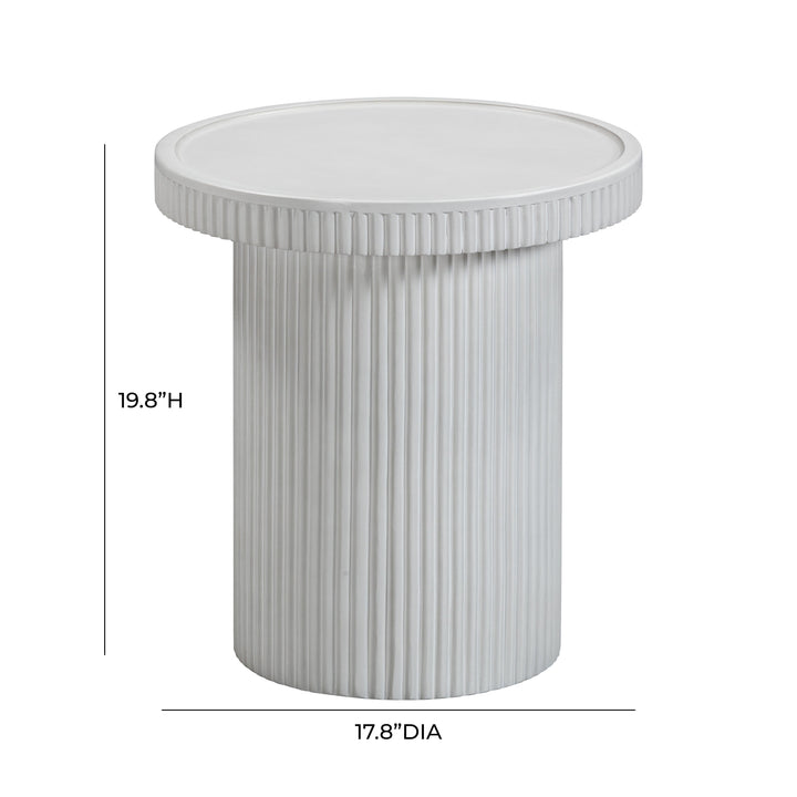 TOV Furniture Darcy White Concrete Side Table OUTDOOR ACCENT TABLES