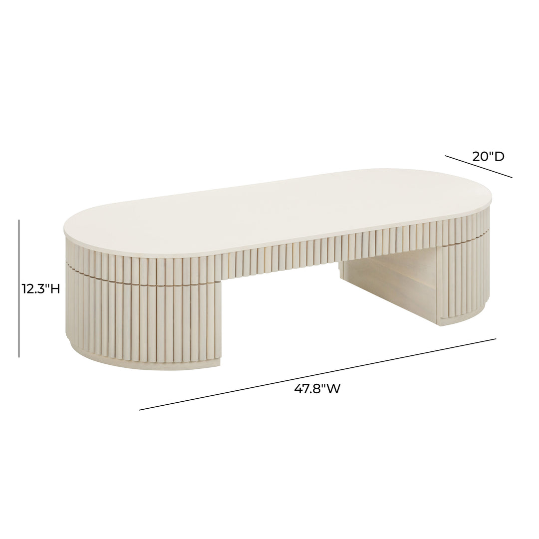 TOV Furniture Bella Cream Oval Coffee Table COFFEE TABLES