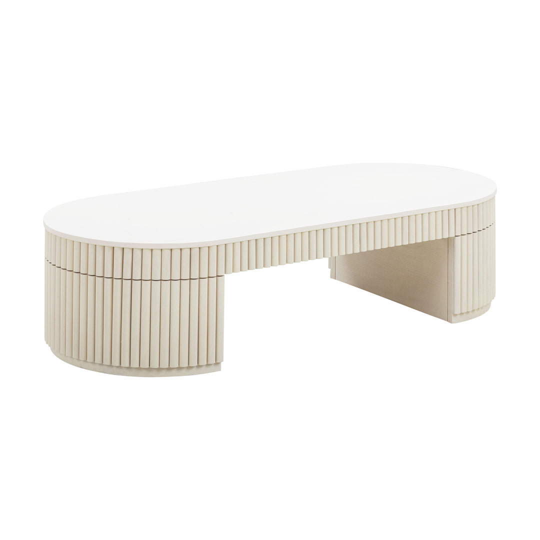 American Home Furniture | TOV Furniture - Bella Cream Oval Coffee Table