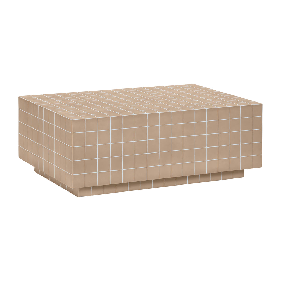 American Home Furniture | TOV Furniture - Mixie Taupe Tile Indoor / Outdoor Coffee Table