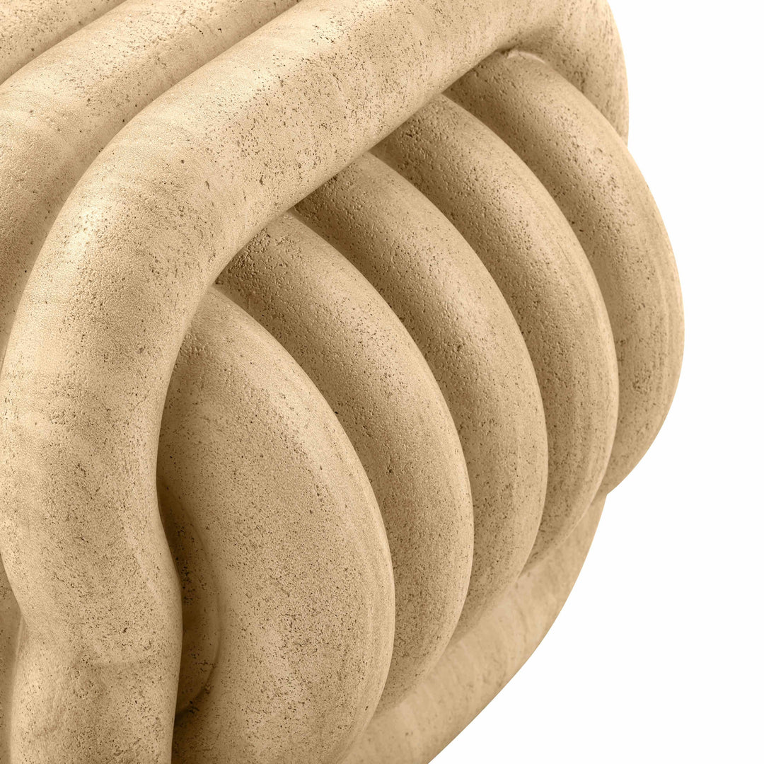 TOV Furniture Love Knot Faux Travertine Indoor / Outdoor Accent Stool OUTDOOR BENCHES