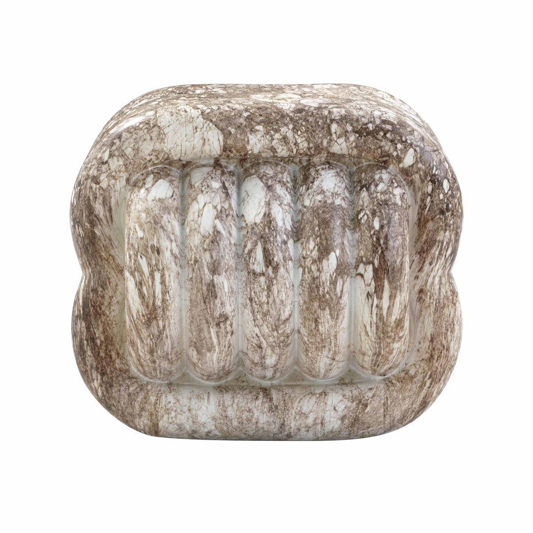 TOV Furniture Love Knot Grey Faux Marble Indoor / Outdoor Accent Stool OUTDOOR BENCHES