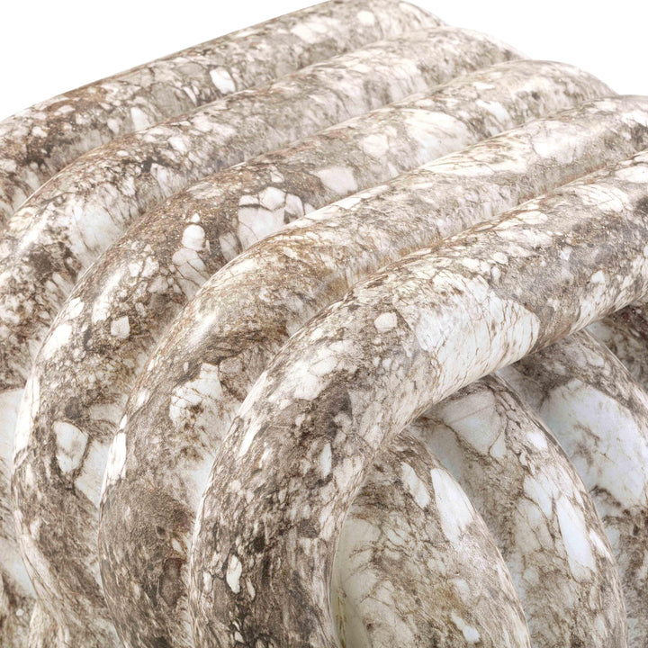 TOV Furniture Love Knot Grey Faux Marble Indoor / Outdoor Accent Stool OUTDOOR BENCHES