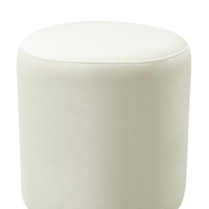 American Home Furniture | TOV Furniture - Opal Cream Velvet Ottoman with Gold Base