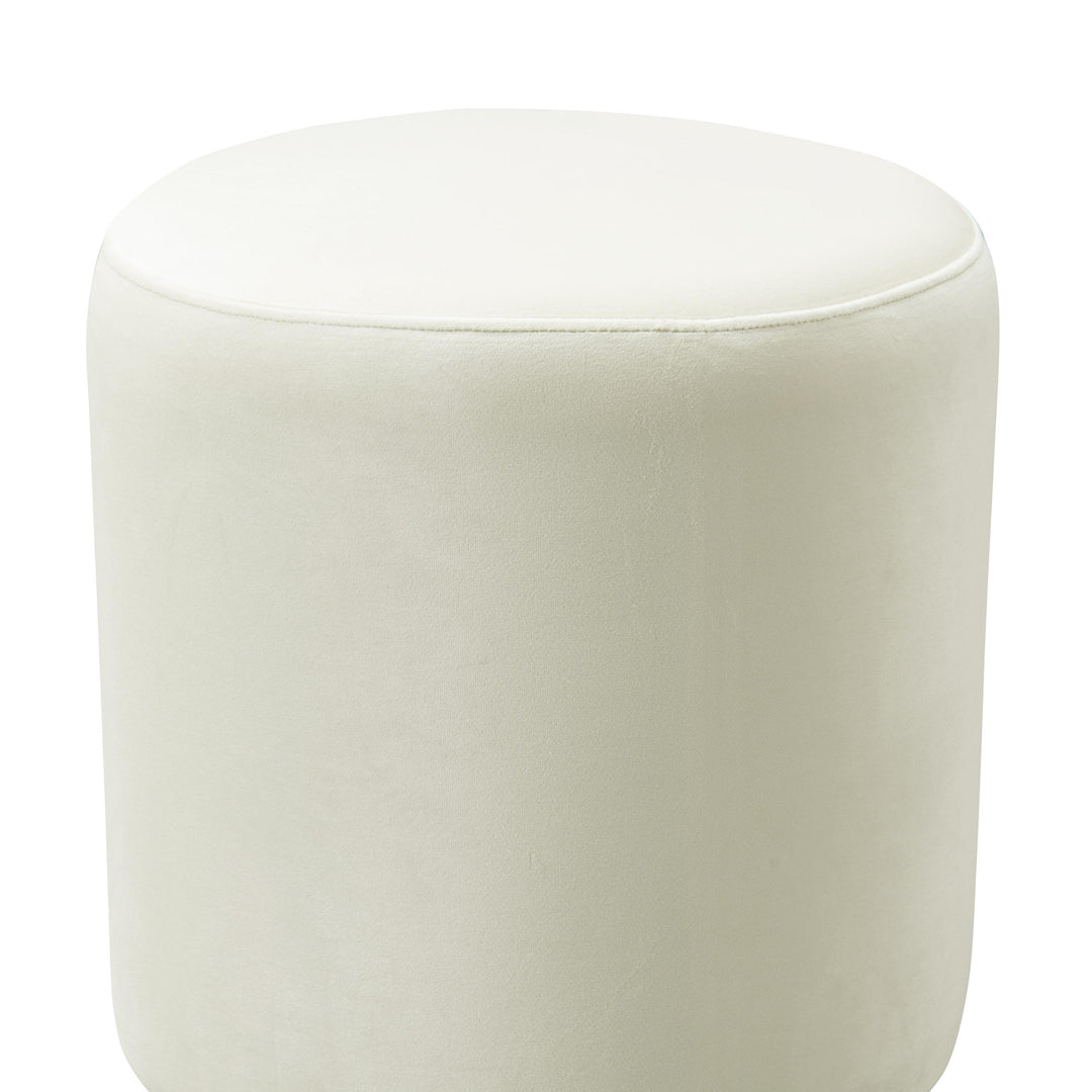 TOV Furniture Opal Cream Velvet Ottoman with Gold Base OTTOMANS, POUFS, + STOOLS