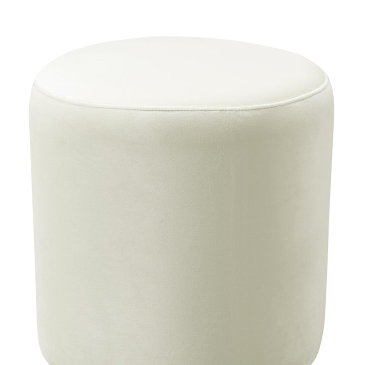 TOV Furniture Opal Cream Velvet Ottoman with Gold Base OTTOMANS, POUFS, + STOOLS
