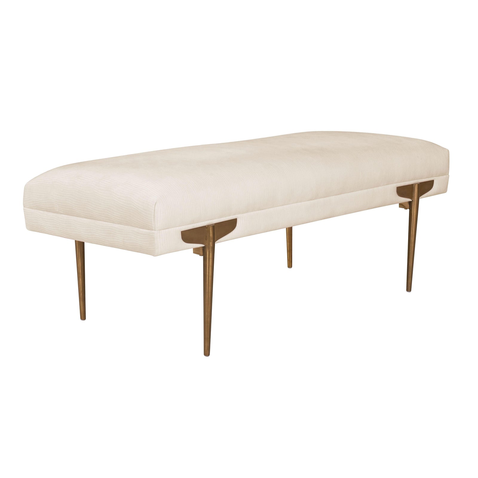 TOV Furniture Brno White Waived Velvet Bench BENCHES