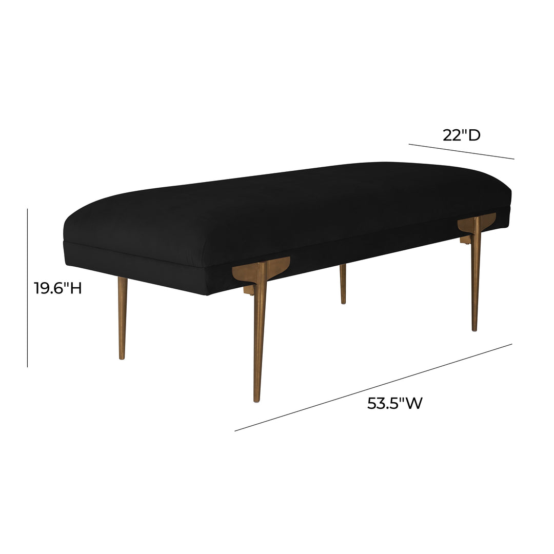 TOV Furniture Brno Black Velvet Bench BENCHES