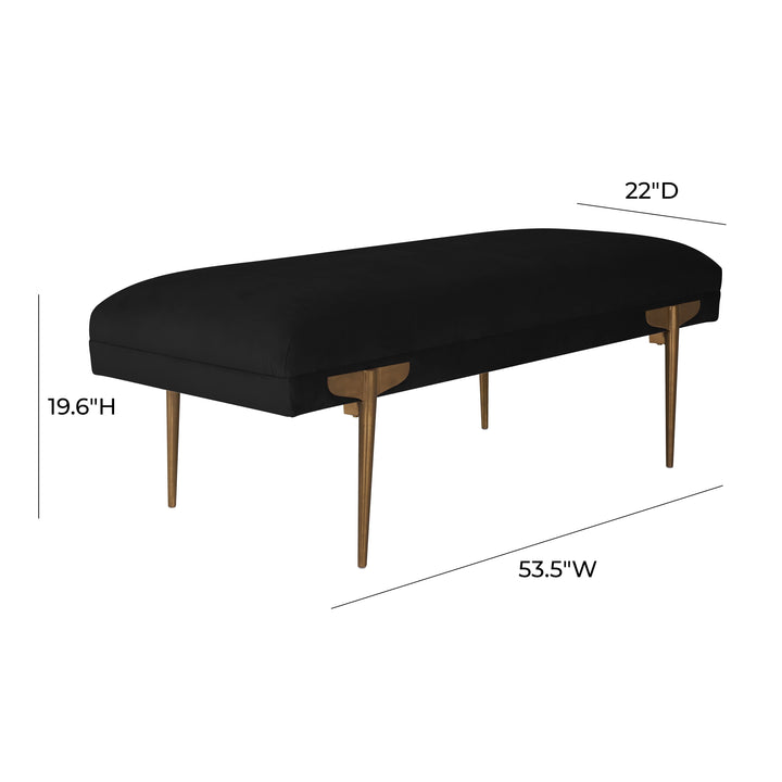 TOV Furniture Brno Black Velvet Bench BENCHES