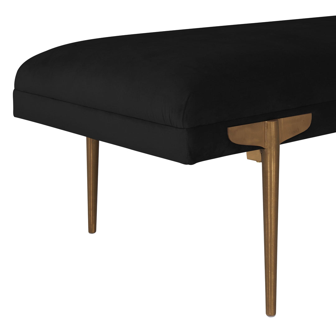 American Home Furniture | TOV Furniture - Brno Black Velvet Bench