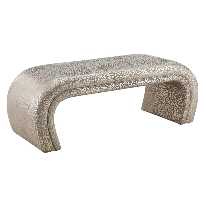 American Home Furniture | TOV Furniture - Kenya Gilded Leopard Bench