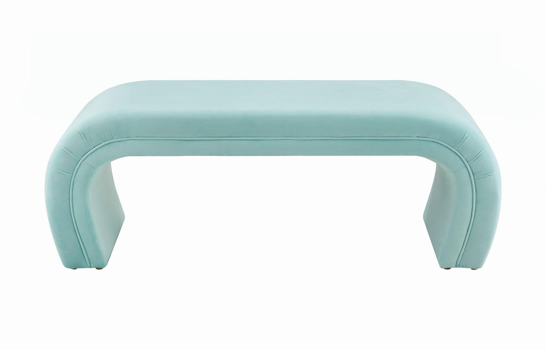 American Home Furniture | TOV Furniture - Kenya Bright Blue Velvet Bench