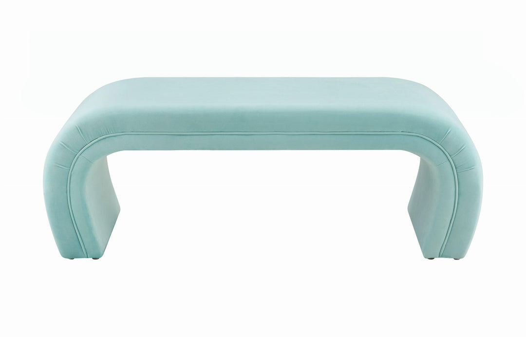 TOV Furniture Kenya Bright Blue Velvet Bench BENCHES
