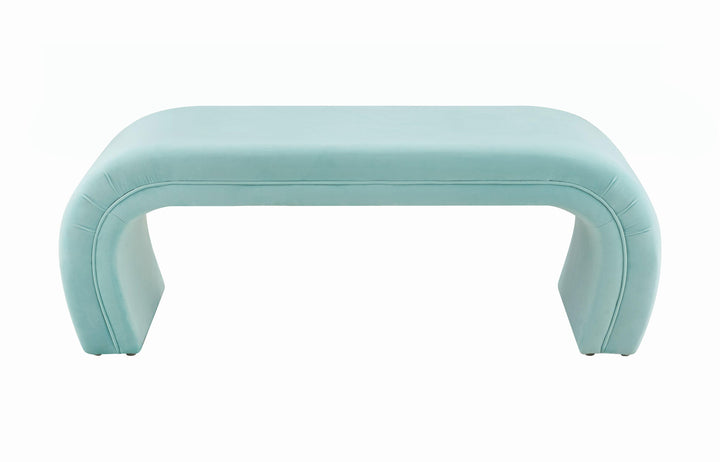 TOV Furniture Kenya Bright Blue Velvet Bench BENCHES