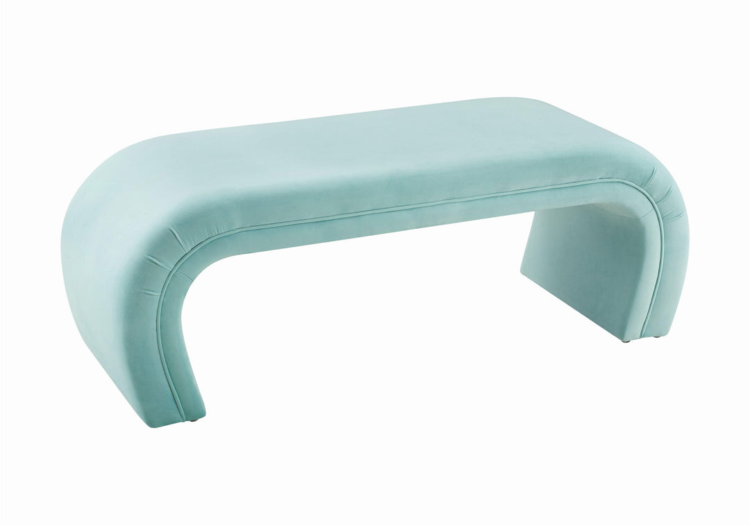TOV Furniture Kenya Bright Blue Velvet Bench BENCHES