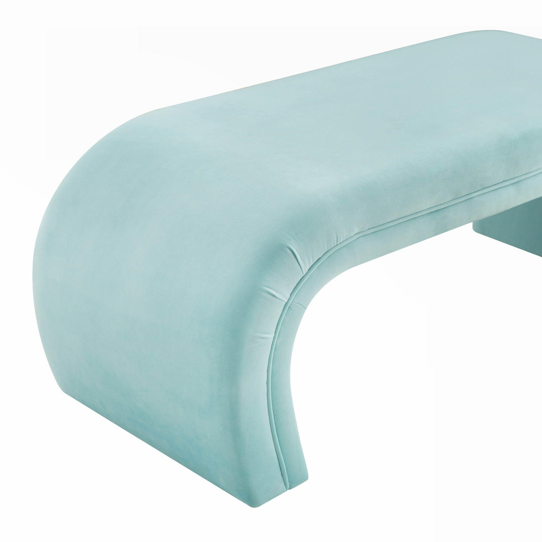 TOV Furniture Kenya Bright Blue Velvet Bench BENCHES