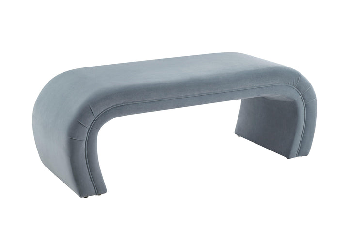 American Home Furniture | TOV Furniture - Kenya Sea Blue Velvet Bench