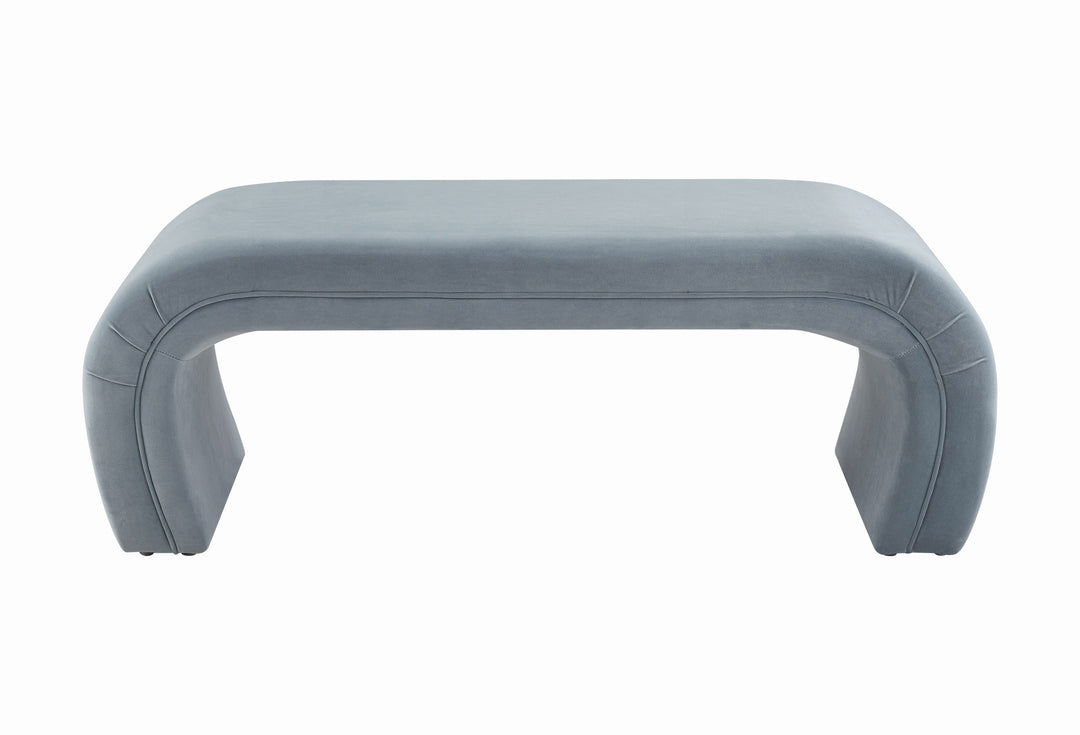 American Home Furniture | TOV Furniture - Kenya Sea Blue Velvet Bench