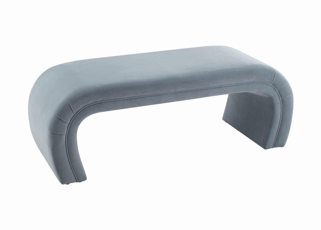 TOV Furniture Kenya Sea Blue Velvet Bench BENCHES