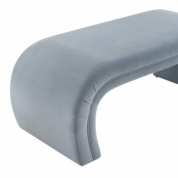 TOV Furniture Kenya Sea Blue Velvet Bench BENCHES