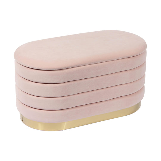 TOV Furniture Lillian Blush Velvet Storage Bench BENCHES