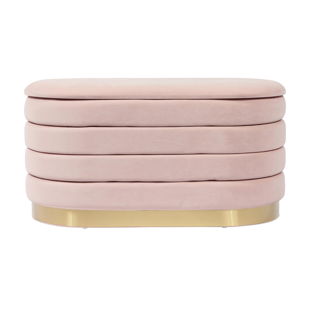 TOV Furniture Lillian Blush Velvet Storage Bench BENCHES