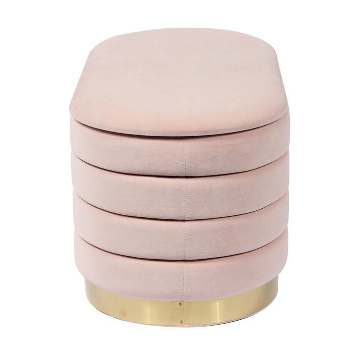 TOV Furniture Lillian Blush Velvet Storage Bench BENCHES