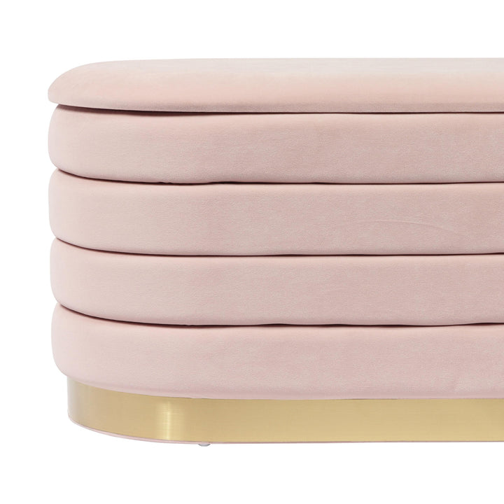 TOV Furniture Lillian Blush Velvet Storage Bench BENCHES