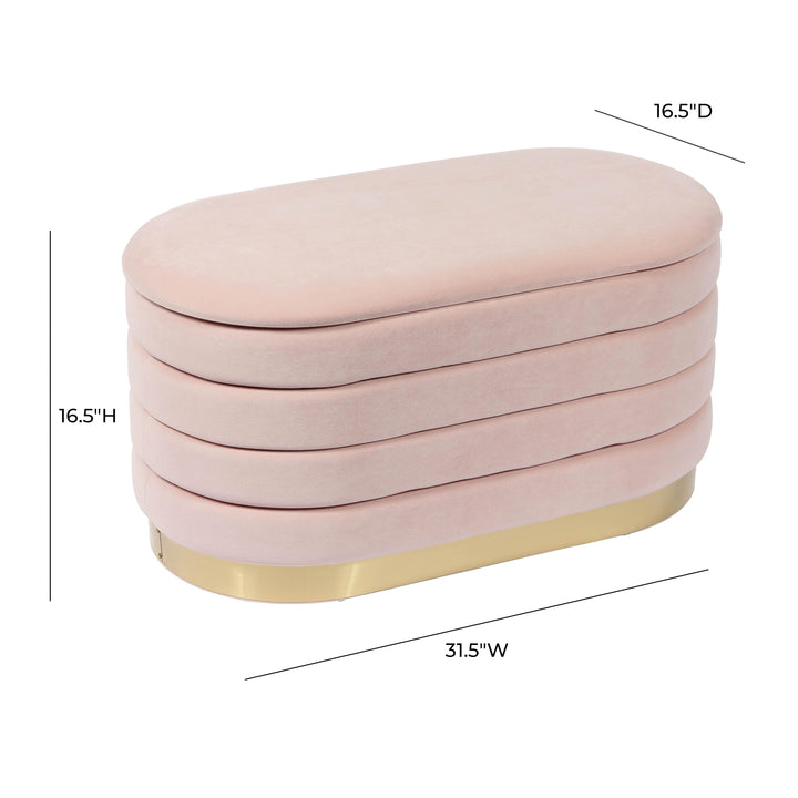 TOV Furniture Lillian Blush Velvet Storage Bench BENCHES