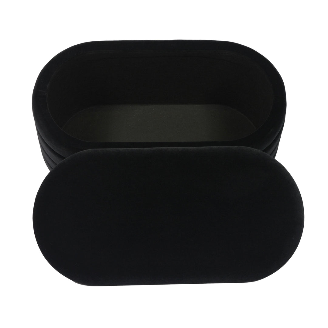 TOV Furniture Lillian Black Velvet Storage Bench BENCHES