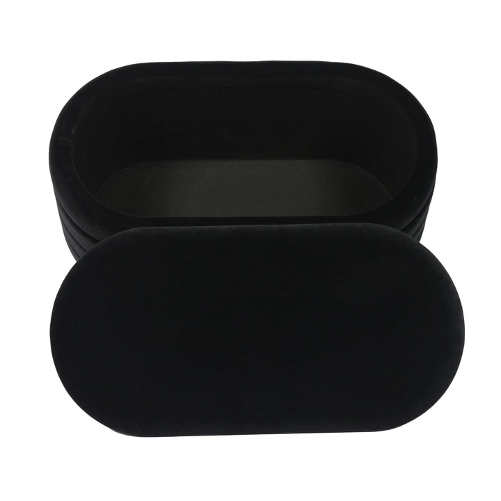 TOV Furniture Lillian Black Velvet Storage Bench BENCHES