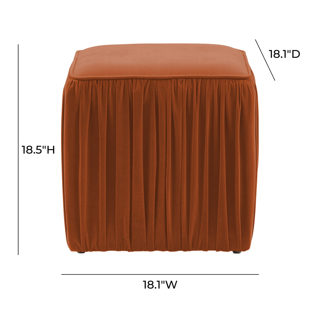 American Home Furniture | TOV Furniture - Morgan Cognac Pleated Ottoman