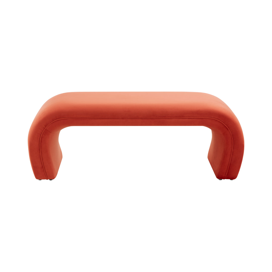 American Home Furniture | TOV Furniture - Kenya Red Rocks Velvet Bench