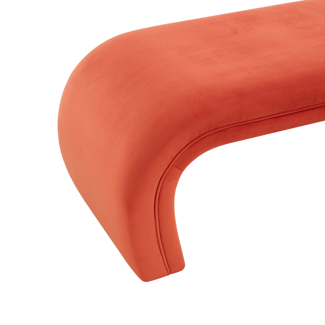 American Home Furniture | TOV Furniture - Kenya Red Rocks Velvet Bench