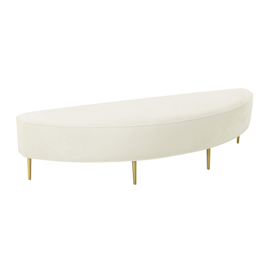 American Home Furniture | TOV Furniture - Bianca Cream Velvet Full Bench