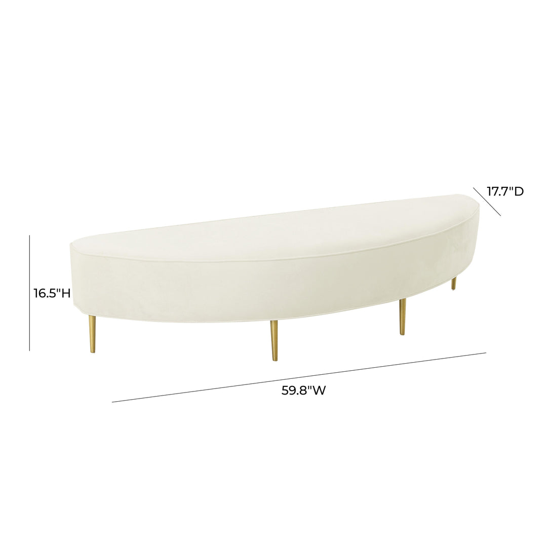 American Home Furniture | TOV Furniture - Bianca Cream Velvet Full Bench