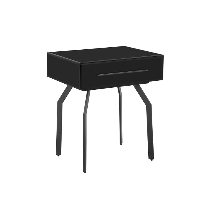 American Home Furniture | TOV Furniture - Santana Black Glass Side Table