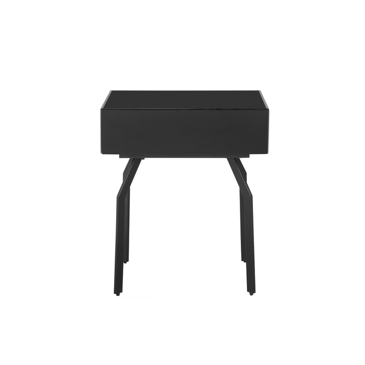 American Home Furniture | TOV Furniture - Santana Black Glass Side Table