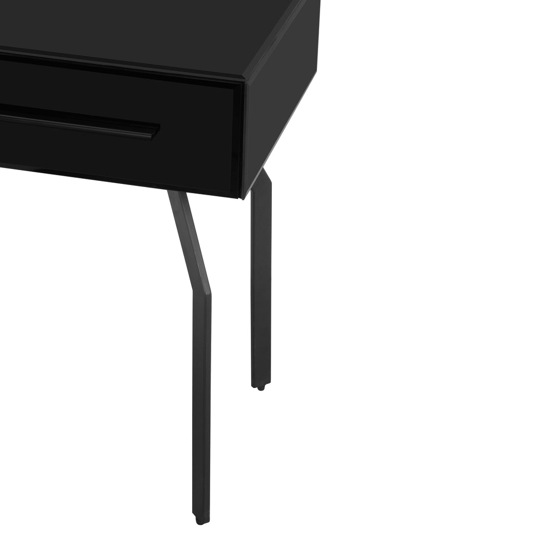 American Home Furniture | TOV Furniture - Santana Black Glass Side Table