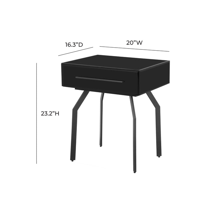 American Home Furniture | TOV Furniture - Santana Black Glass Side Table