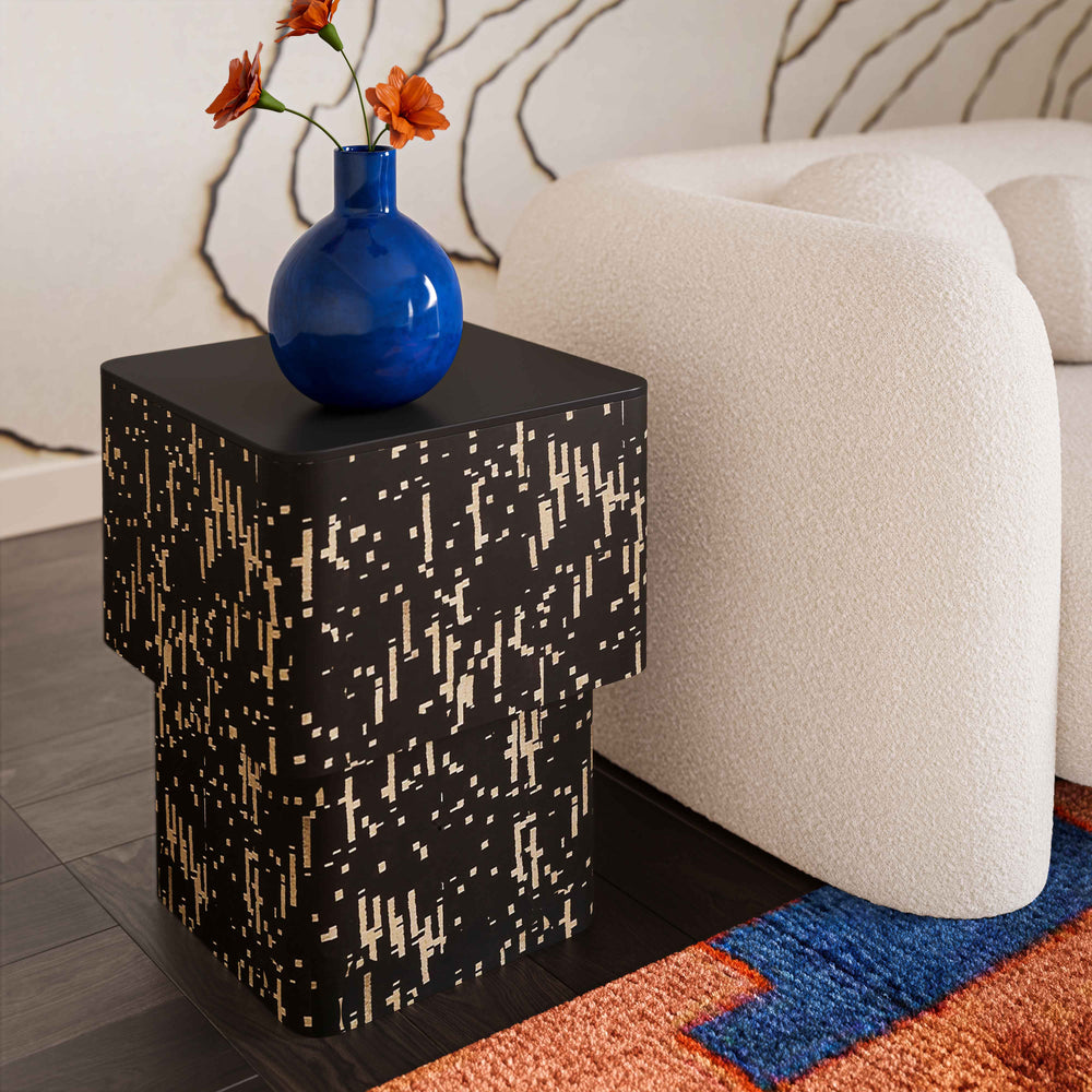 American Home Furniture | TOV Furniture - Faye Black Glass Side Table