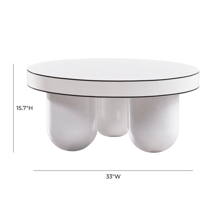 American Home Furniture | TOV Furniture - Jasper White Glossy Coffee Table