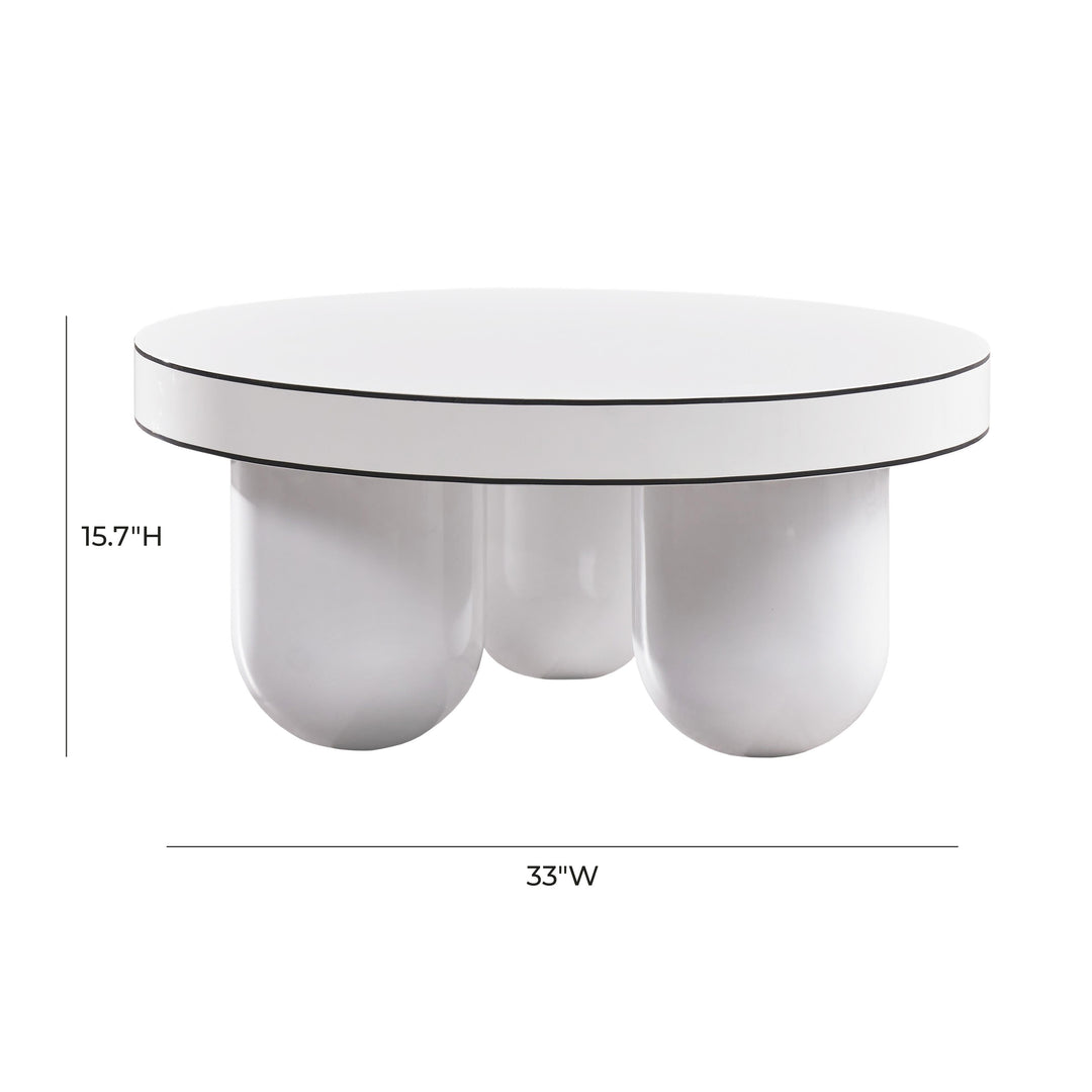 TOV Furniture Jasper White Glossy Coffee Table COFFEE TABLES
