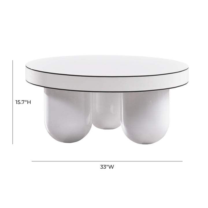 TOV Furniture Jasper White Glossy Coffee Table COFFEE TABLES